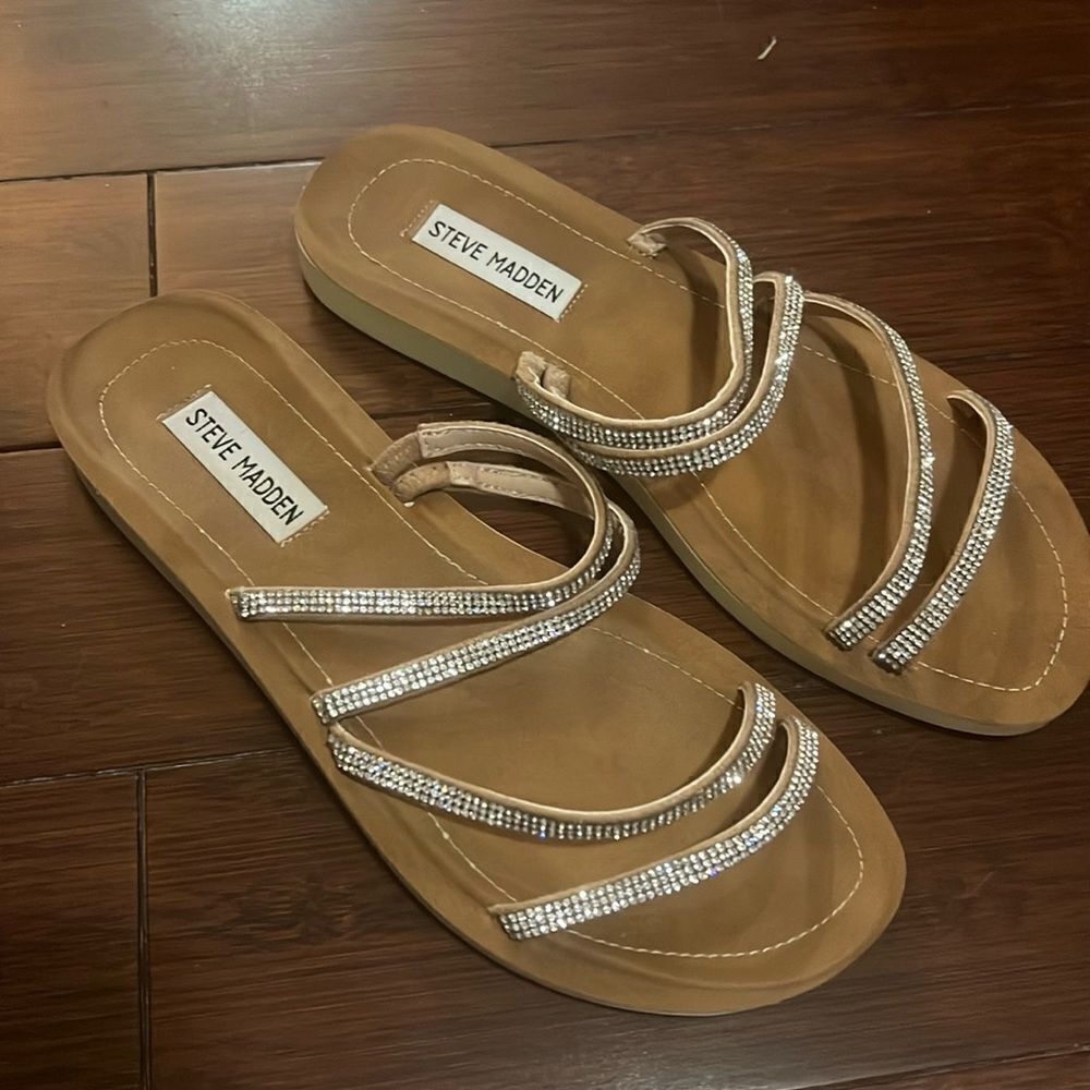 Steve Madden - Silver Rhinestone Sandal - Size 8.5 - Worn Once